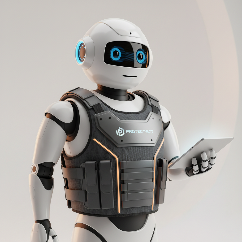 Robot with bulletproof vest